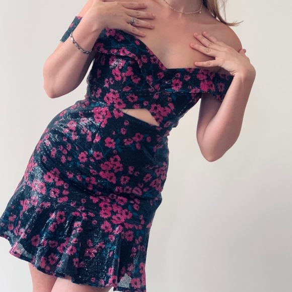 Wayf Janet Sequin Dress - Picture 1 of 6